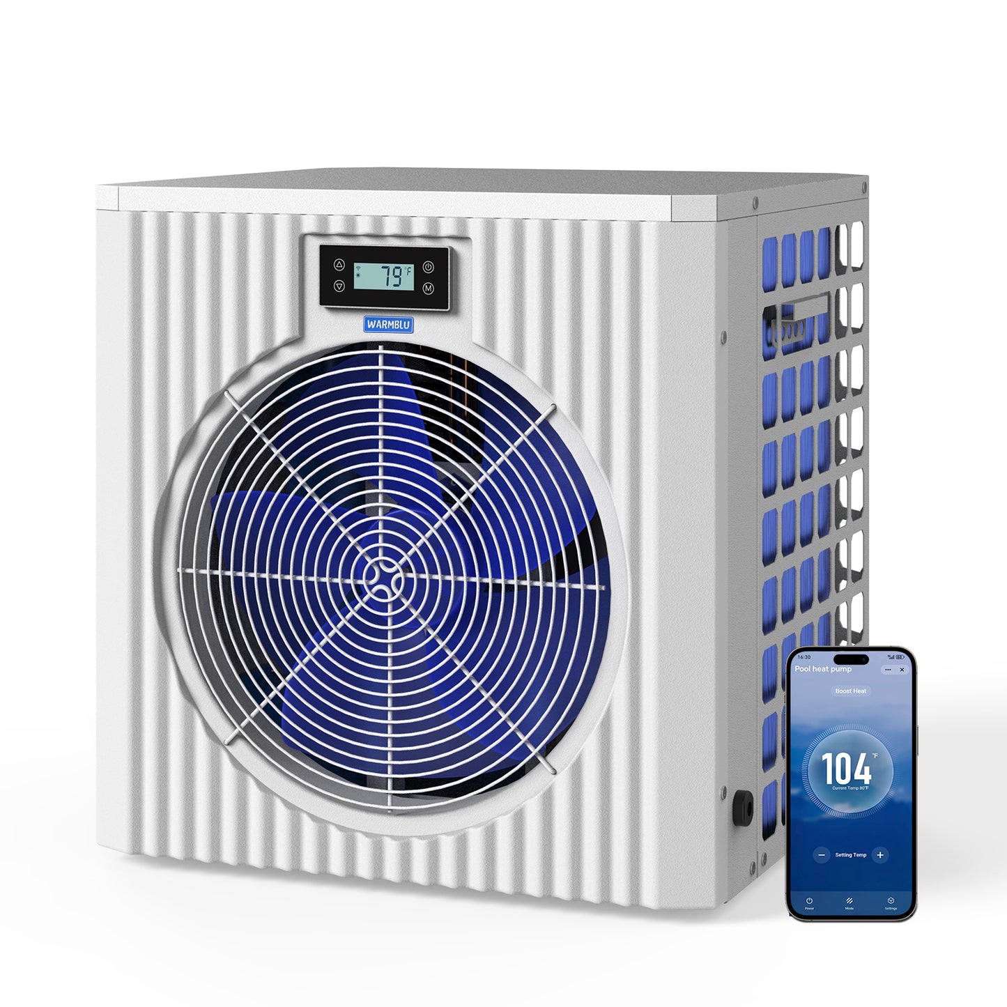 WARMBLU H5 Swimming Pool Heat Pump, 110V COP 4.1 High Efficiency, Energy Save 45% Above Heating System  Above Ground Pool up to 5,000 Gallon