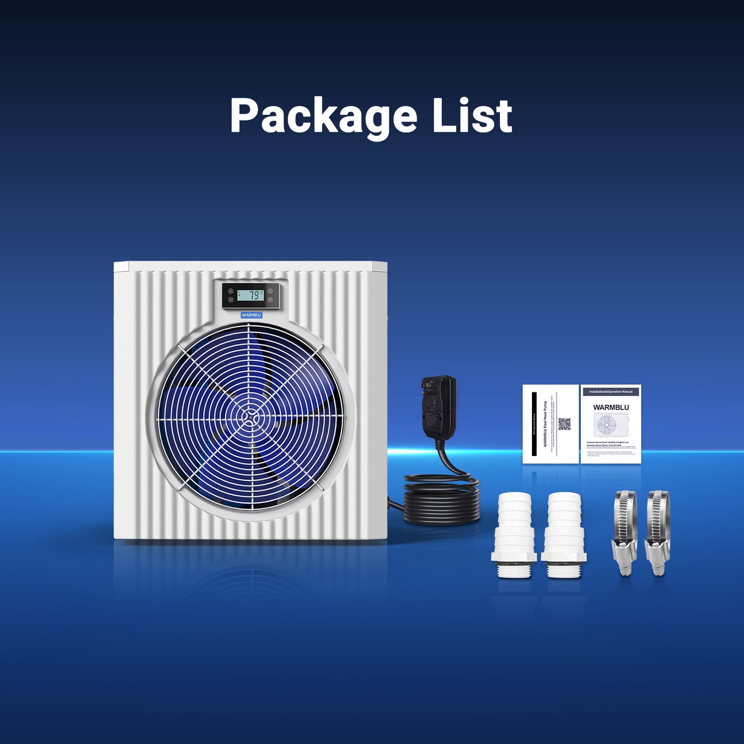 WARMBLU H5 Swimming Pool Heat Pump, 110V COP 4.1 High Efficiency, Energy Save 45% Above Heating System  Above Ground Pool up to 5,000 Gallon