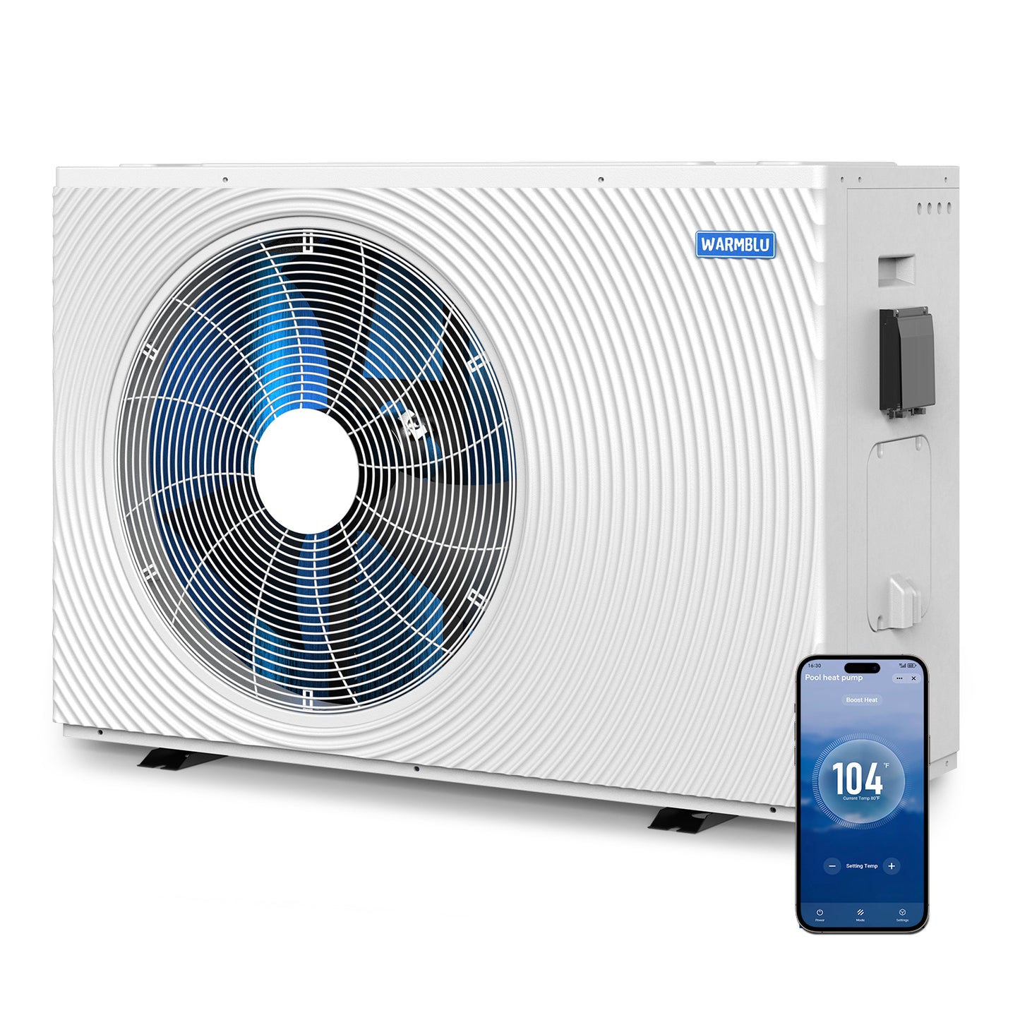 WARMBLU H25 Swimming Pool Heat Pump COP 16 Ultra High Efficiency  220V Energy Save 45% Above 25kW Heating for Pool up to 23,000 Gallon